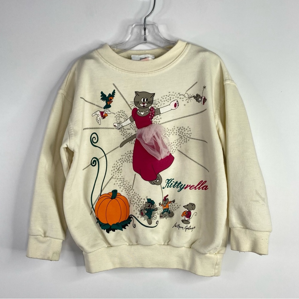 Vtg Northern Getaway Kittyrella XS Pullover Sweatshirt Top Shirt